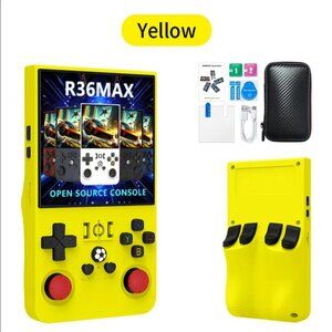 Handheld Open Source Gaming Console R36 MAX - YELLOW